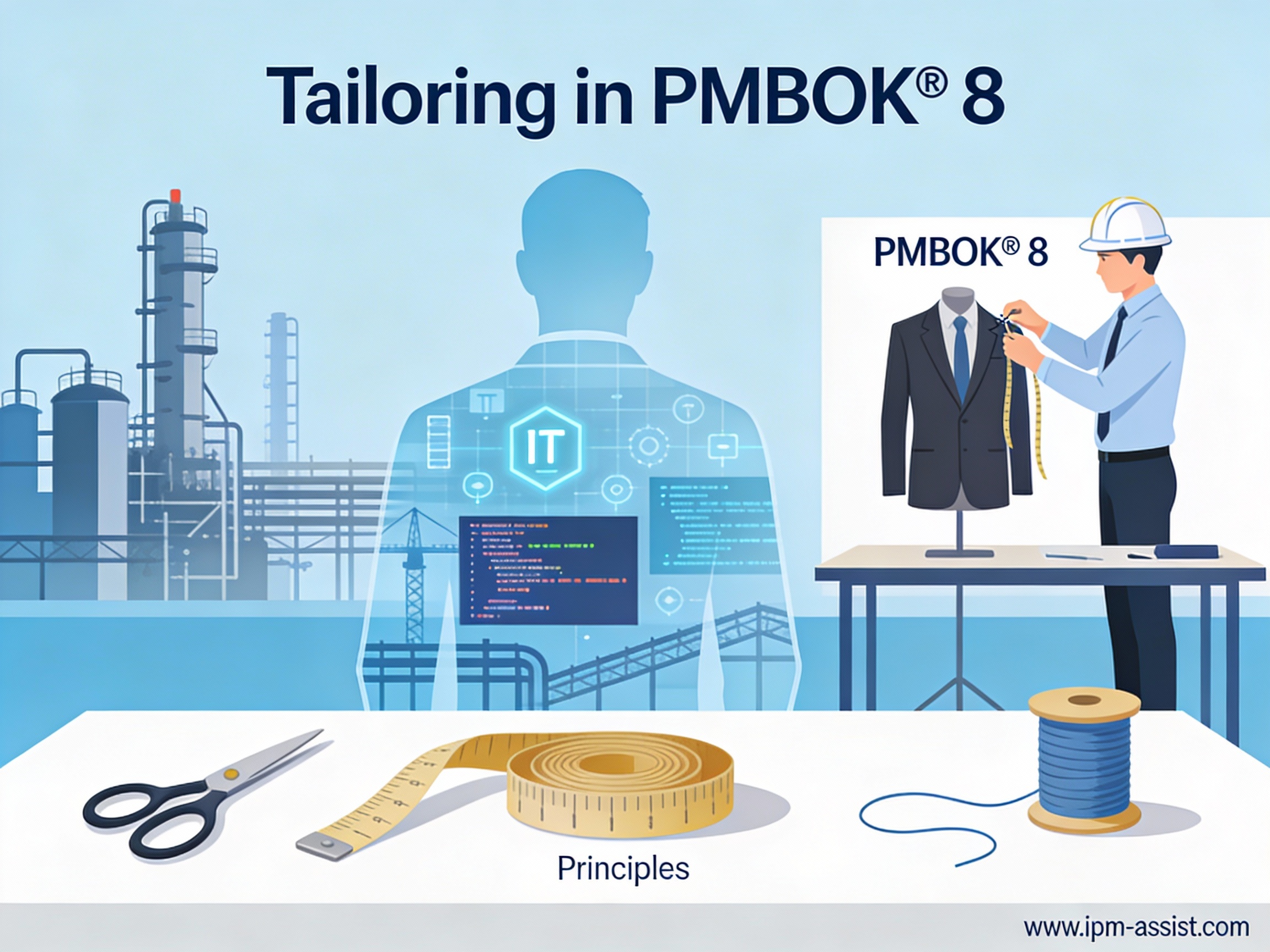 راهنمای کامل Tailoring در PMBOK 8؛ تطبیق رویکرد، فرآیند و مشارکت تیم با واقعیت پروژه‌های EPC و IT.